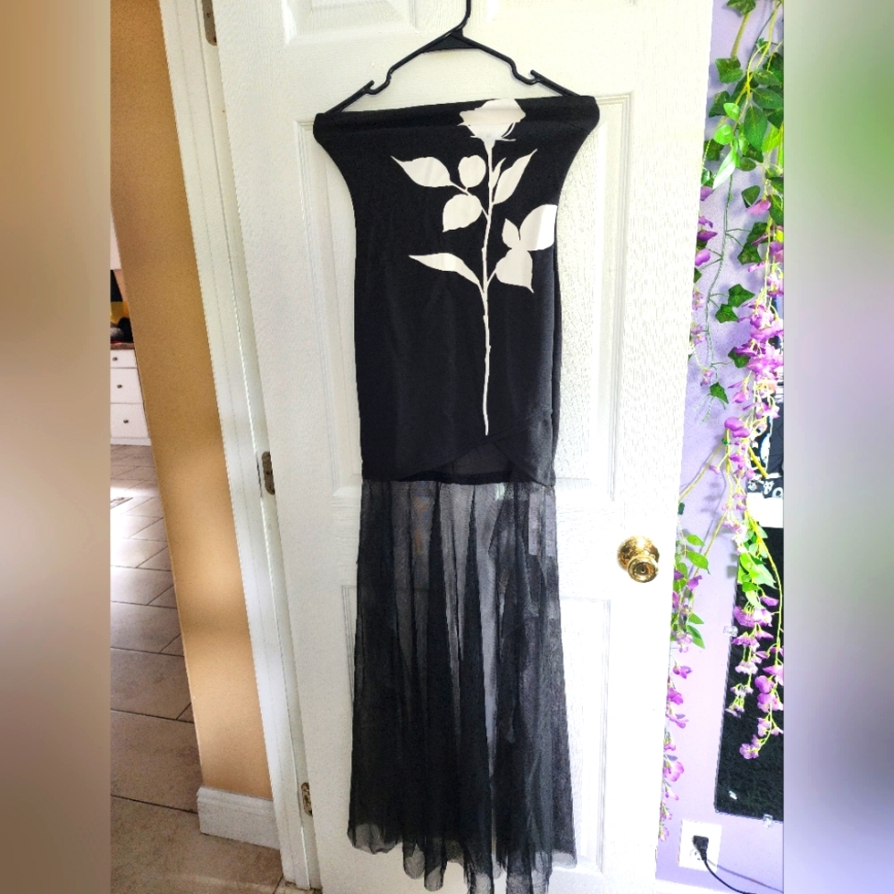 short dress with long tail